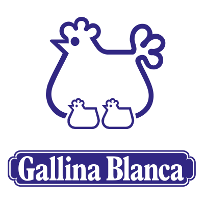 Logo de la marca gallina blanca para un supermercado online la puebla
